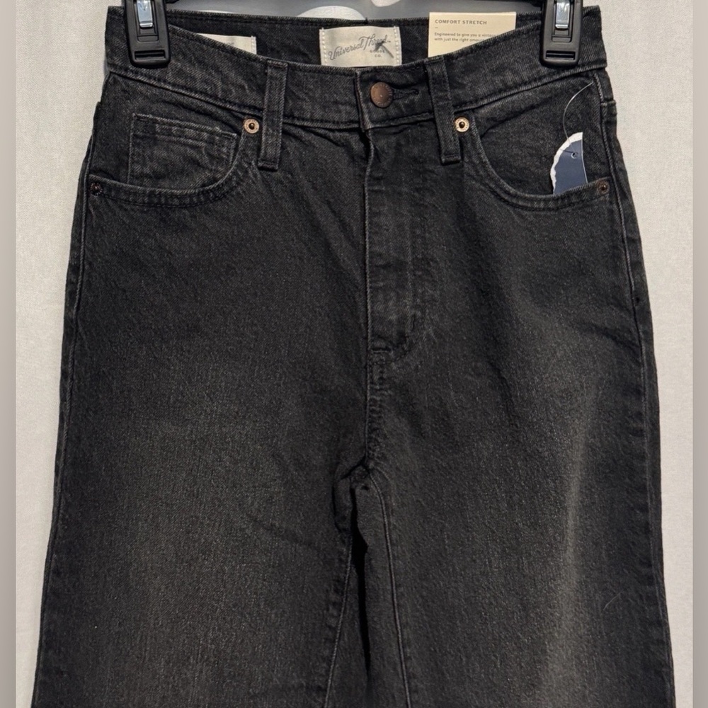 Universal Thread High Rise 90s Straight Leg Jeans Stretch Black Denim 00 R NWT - Picture 4 of 13